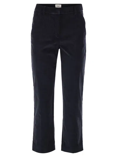 Weekend Max Mara Weekend Maxmara Wkdmarruca Cotton Velvet Trousers In Blue