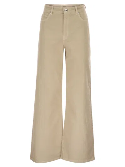 Weekend Max Mara Weekend Maxmara Wkdmedina - Wide-leg Trousers In Cotton Drill In Gold