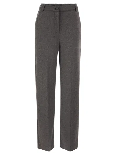 Weekend Max Mara Weekend Maxmara Wkdorata Straight Leg Stretch Jersey Trousers In Gray
