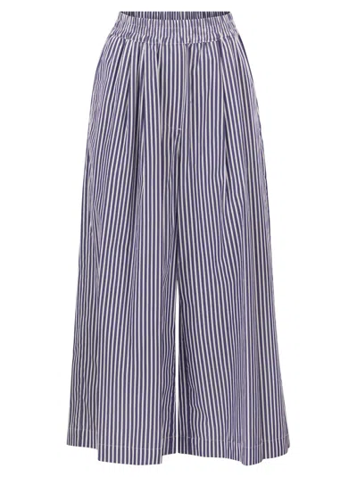 Weekend Max Mara Weekend Maxmara Wkdottone - Cropped Trousers In Cotton Poplin In Blue
