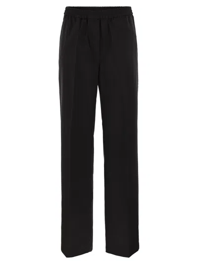 Weekend Max Mara Weekend Maxmara Wkdpetra Straight Leg Wool Blend Trousers In Black