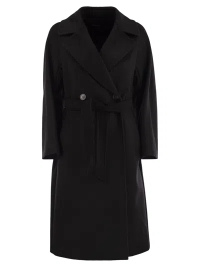 Weekend Max Mara Weekend Maxmara Wkdresina Wool Drap Coat In Black