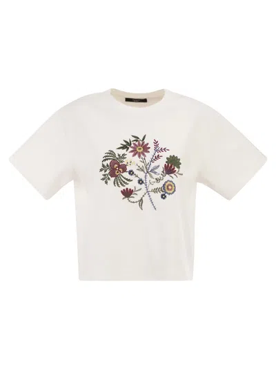 Weekend Max Mara Weekend Maxmara Wkdsabato Cotton Jersey T Shirt With Print In White