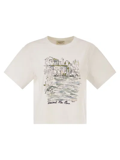 Weekend Max Mara Weekend Maxmara Wkdsala Cotton T Shirt With Print In White