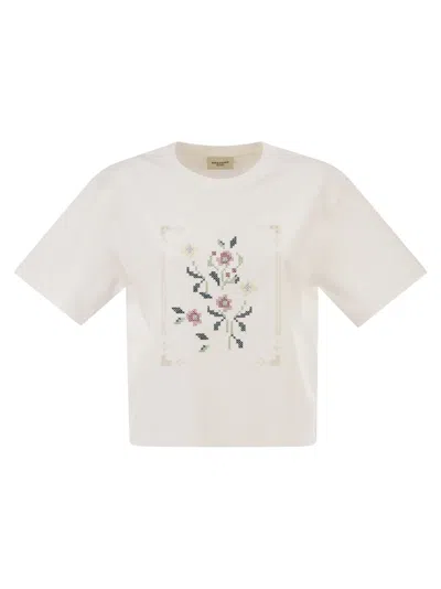Weekend Max Mara Weekend Maxmara Wkdsala Cotton T Shirt With Print In White