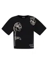 Weekend Max Mara Floral Pattern T-shirt In Black