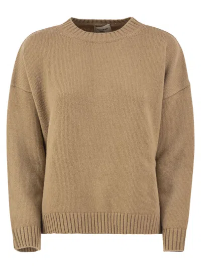 Weekend Max Mara Weekend Maxmara Wkdsibari Virgin Wool Crew Neck Jumper In Camel