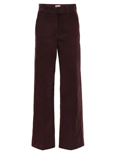 Weekend Max Mara Weekend Maxmara Wkdtania - Wide-leg Corduroy Trousers In Burgundy