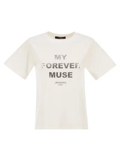 Weekend Max Mara Weekend Maxmara Wkdtenue Jersey T Shirt With Print In White