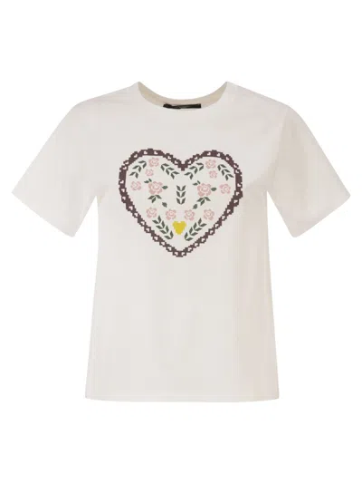 Weekend Max Mara Weekend Maxmara Wkdtenue Jersey T Shirt With Print In White