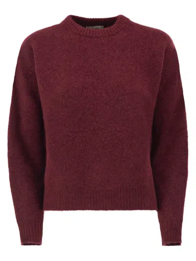 Weekend Max Mara Weekend Maxmara Wkdtuono Alpaca And Wool Crew Neck Jumper In Bordeaux