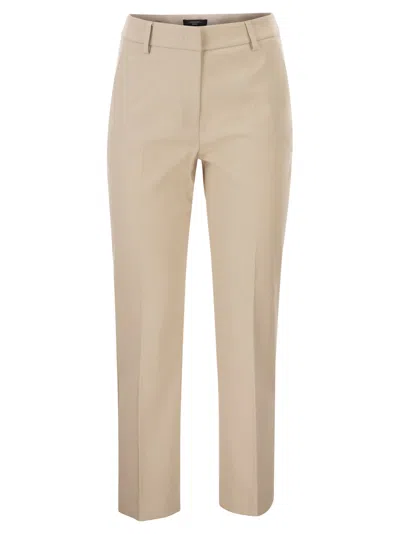 Weekend Max Mara Weekend Maxmara Wkdvite Stretch Cotton Trousers In Neutral