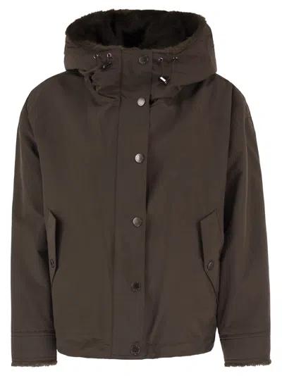 Weekend Max Mara Reversible Hooded Jacket In Brown