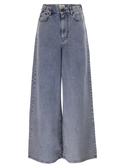 Weekend Max Mara Weekend Maxmara Wkdzattera Wide Leg Cotton Denim Jeans In Blue