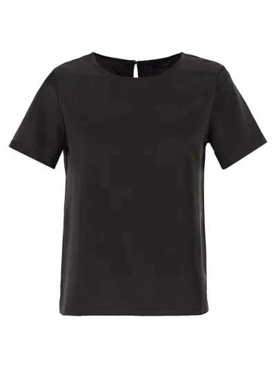 Weekend Max Mara Weekend Maxmara Wkdzona Satin And Jersey T Shirt In Black