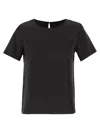Weekend Max Mara Black Solid Round Neck T-shirt In Black
