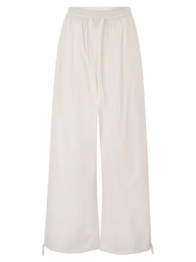 WEEKEND MAX MARA WEEKEND MAXMARA WKIBELLICO – WIDE-LEG COTTON TROUSERS WITH DRAWSTRING