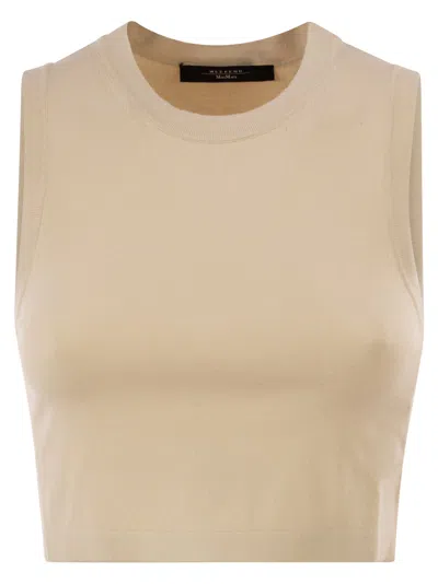 Weekend Max Mara Weekend Maxmara Wkibombo – Sleeveless Viscose Knit Top In Neutral