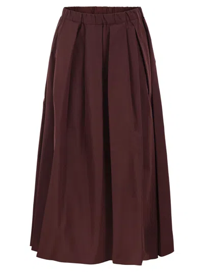 Weekend Max Mara Weekend Maxmara Wkiefebo - Technical Cotton-blend Pleated Midi Skirt In Animal Print