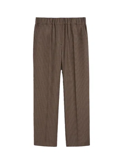 Weekend Max Mara Weekend Maxmara Wool Flannel Trousers Chocolate