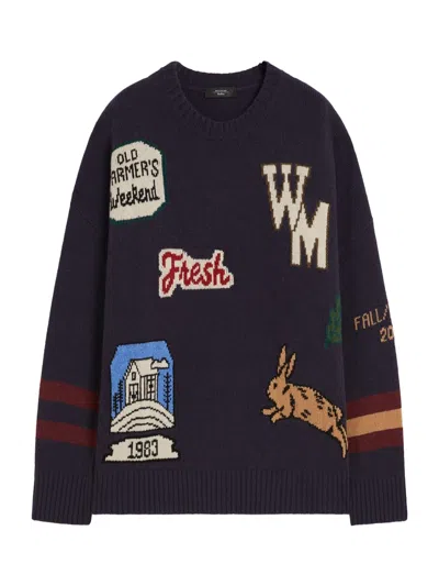 Weekend Max Mara Weekend Maxmara Wool Knit Oversized Jumper Navy