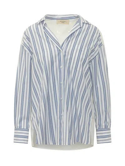 Weekend Max Mara Weekend Striped Embroidered Shirt With Point Collar In Riga Grande