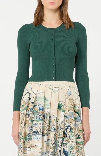 Weekend Max Mara Weekend Tennis Rib Cardigan In Green