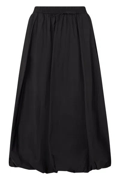 Weekend Max Mara Weekend Wide Flared Long Skirt With Elastic Waist In Black