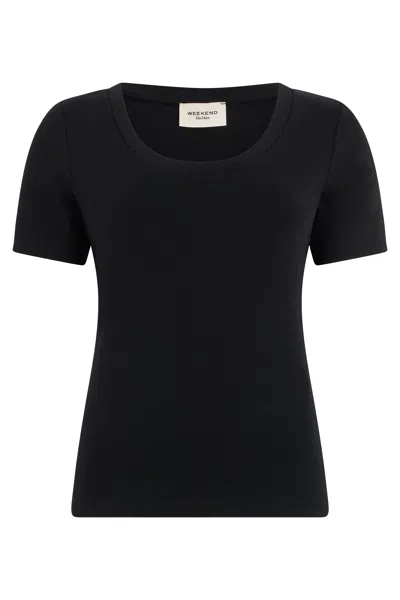 Weekend Max Mara Weekend-inspired Slim-fit Cotton T-shirt In Black