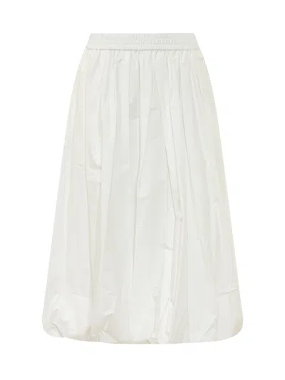 Weekend Max Mara Weekend-ready 100% Cotton Skirt In Avorio