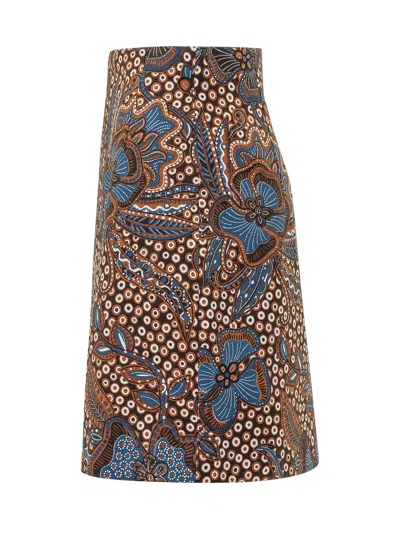 Weekend Max Mara Weekend-ready Paint-stamped Polka Dot Skirt In Multi