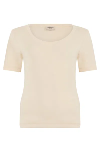 Weekend Max Mara Weekend-ready Short-sleeve T-shirt With Round Neck In Neutral