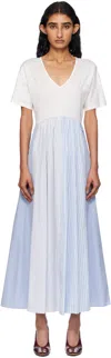 Weekend Max Mara White & Blue Bronzo Midi Dress In White