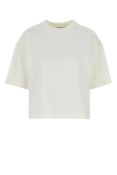 Weekend Max Mara White Cotton Blend Georgia T-shirt In Bianca