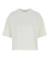 Weekend Max Mara White Cotton Blend Georgia T-shirt In Bianca