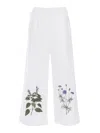 Weekend Max Mara White Cotton Blend Volante Wide-leg Pant