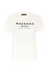 Weekend Max Mara White Jersey T-shirt With Logo Print In Off White Weekend