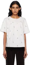 Weekend Max Mara Sleeves Round Neck Relaxed Fit Lightweight Embroidered In White