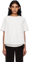 Weekend Max Mara Sleeves Round Neck Eyelet Pattern Top In White