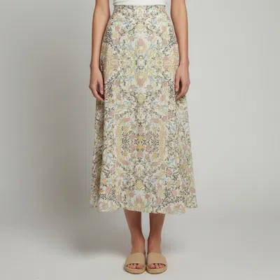 Pre-owned Weekend Max Mara White Floral Print Cotton Blend Maxi Skirt S