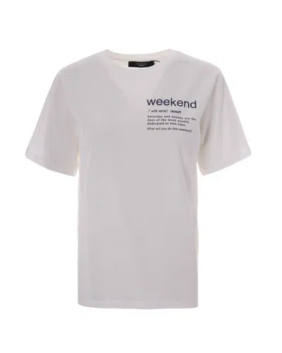 Weekend Max Mara White Graphic Crew Neck T-shirt