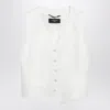 Weekend Max Mara Pace Sleeveless Linen Waistcoat In White