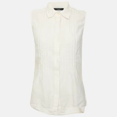 Pre-owned Weekend Max Mara White Linen Sleeveless Tops M