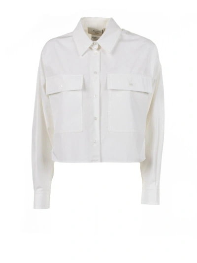 Weekend Max Mara White Poplin Shirt In Off White