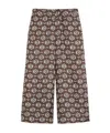 Weekend Max Mara Printed Wide Leg Trousers In Black