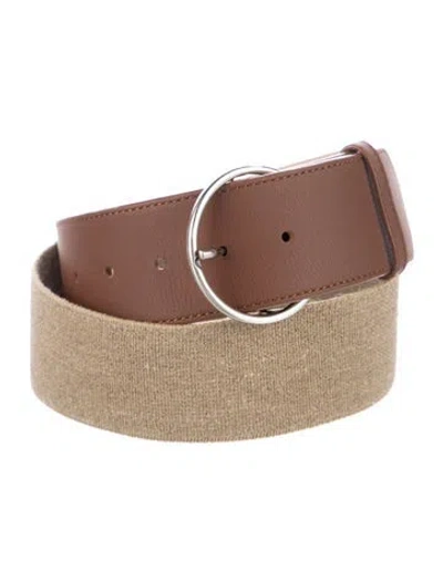 Pre-owned Weekend Max Mara Wide Leather Belt In Brown