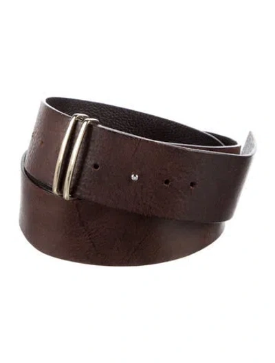 Pre-owned Weekend Max Mara Wide Leather Belt In Brown