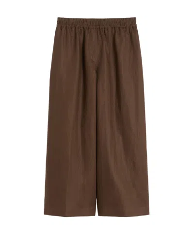 Weekend Max Mara Wide Leg Casual Pants In Brown
