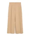 Weekend Max Mara Wool Canvas Wide-leg Pants In Nude