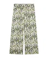 Weekend Max Mara Eusebio Trousers In Printed Silk Twill In White